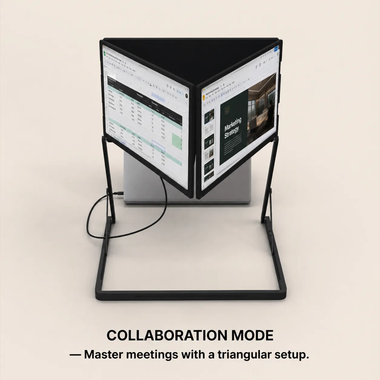 ROVE Horizon 3 in a mobile four-screen workspace