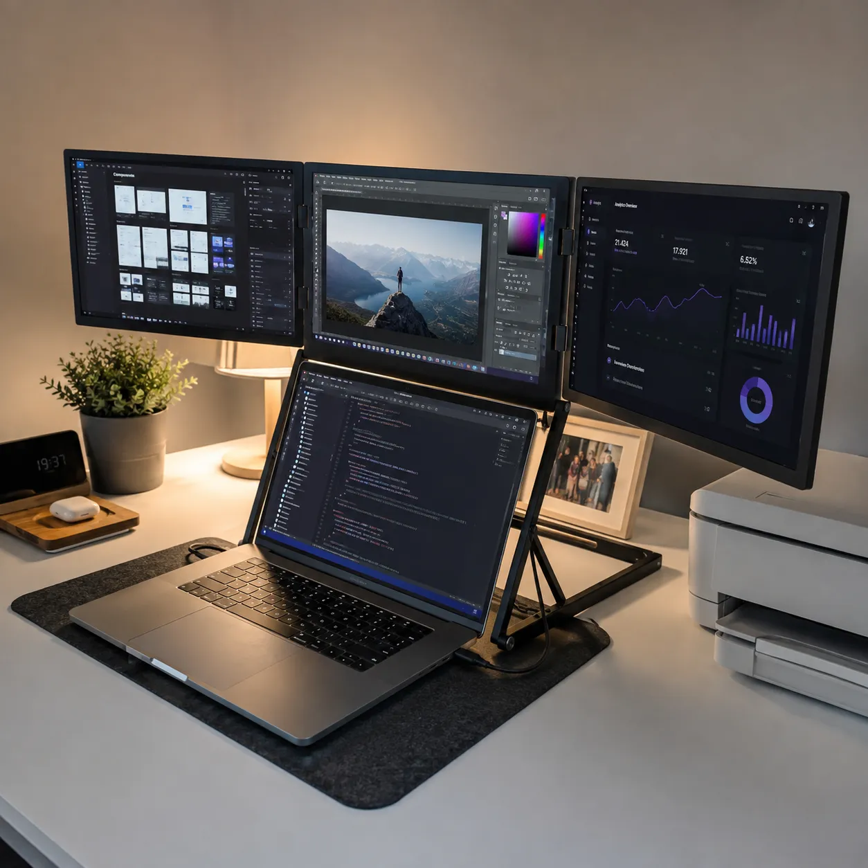 ROVE Horizon 3 used for photo editing at a home desk